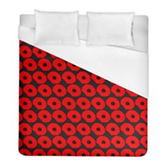 Charcoal And Red Peony Flower Pattern Duvet Cover (full/ Double Size) by GardenOfOphir