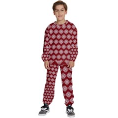 Abstract Knot Geometric Tile Pattern Kids  Sweatshirt Set