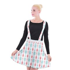 Spatula Spoon Pattern Suspender Skater Skirt by GardenOfOphir