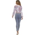 Liquid Marble Long Sleeve Deep-V Velour Top View4