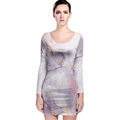 Liquid Marble Long Sleeve Bodycon Dress by BlackRoseStore