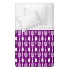 Magenta Spatula Spoon Pattern Duvet Cover (single Size) by GardenOfOphir