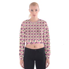 Cute Floral Pattern Cropped Sweatshirt by GardenOfOphir