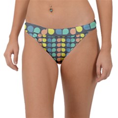 Colorful Leaf Pattern Band Bikini Bottoms by GardenOfOphir