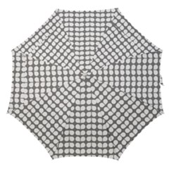 Gray And White Leaf Pattern Straight Umbrellas by GardenOfOphir