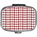 Red And White Leaf Pattern Mini Square Pill Box View1