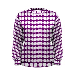 Purple And White Leaf Pattern Women s Sweatshirt by GardenOfOphir