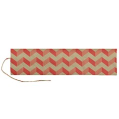 Modern Retro Chevron Patchwork Pattern Roll Up Canvas Pencil Holder (l) by GardenOfOphir