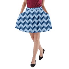 Modern Retro Chevron Patchwork Pattern A-line Pocket Skirt by GardenOfOphir