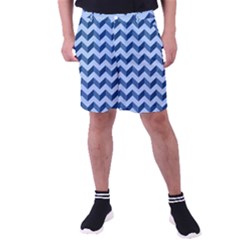 Modern Retro Chevron Patchwork Pattern Men s Pocket Shorts by GardenOfOphir