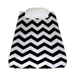 Black And White Chevron Fitted Sheet (single Size) by GardenOfOphir