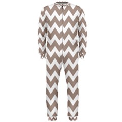 Beige Chevron Pattern Gifts Onepiece Jumpsuit (men)