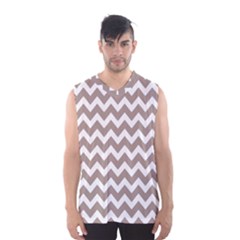 Beige Chevron Pattern Gifts Men s Basketball Tank Top by GardenOfOphir