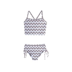 Beige Chevron Pattern Gifts Girls  Tankini Swimsuit by GardenOfOphir