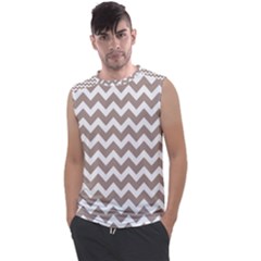 Beige Chevron Pattern Gifts Men s Regular Tank Top by GardenOfOphir