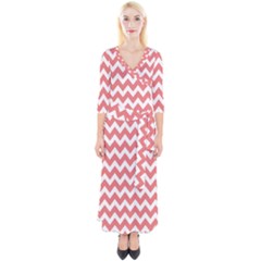 Chevron Pattern Gifts Quarter Sleeve Wrap Maxi Dress