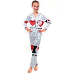 I Love Christian Kid s Satin Long Sleeve Pajamas Set by ilovewhateva