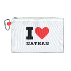 I Love Nathan Canvas Cosmetic Bag (large)