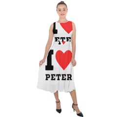 I Love Peter Midi Tie-back Chiffon Dress by ilovewhateva