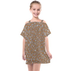 Leaves-013 Kids  One Piece Chiffon Dress by nateshop