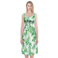 Leaves-37 Midi Sleeveless Dress