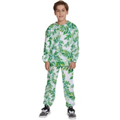 Leaves-37 Kids  Sweatshirt Set by nateshop