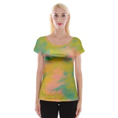 Paint-19 Cap Sleeve Top by nateshop