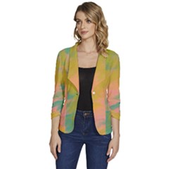 Paint-19 Women s One-button 3/4 Sleeve Short Jacket by nateshop