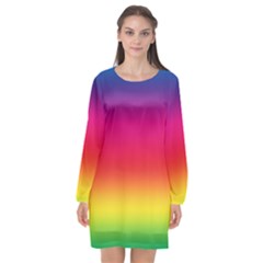 Spectrum Long Sleeve Chiffon Shift Dress 