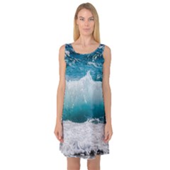 Waves Sleeveless Satin Nightdress by nateshop