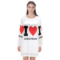 I Love Jonathan Long Sleeve Chiffon Shift Dress  by ilovewhateva