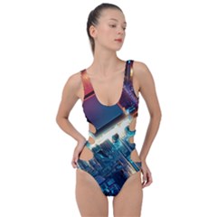 Ai Generated Motherboard City Technology Tech Cpu Side Cut Out Swimsuit