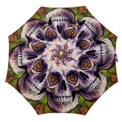 Gothic Sugar Skull Straight Umbrellas by GardenOfOphir