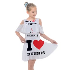 I Love Dennis Kids  Shoulder Cutout Chiffon Dress