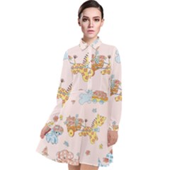 Mohanad Fa Long Sleeve Chiffon Shirt Dress by mohanadfa