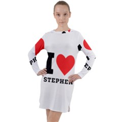 I Love Stephen Long Sleeve Hoodie Dress by ilovewhateva