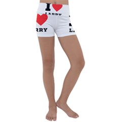 I Love Larry Kids  Lightweight Velour Yoga Shorts