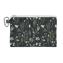 Plants Floral Art Pattern Design Canvas Cosmetic Bag (large) by Ravend