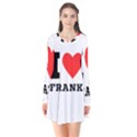 I love frank Long Sleeve V-neck Flare Dress View1