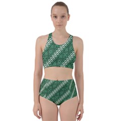 Batik-green Racer Back Bikini Set by nateshop