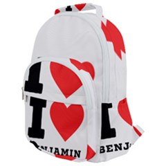 I Love Benjamin Rounded Multi Pocket Backpack by ilovewhateva