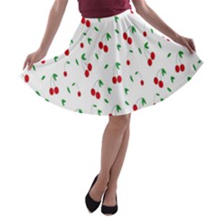 Cherries A-line Skater Skirt by nateshop