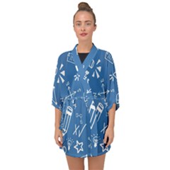 Education Half Sleeve Chiffon Kimono