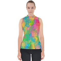 Pixel-79 Mock Neck Shell Top