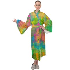 Pixel-79 Maxi Velvet Kimono