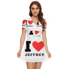 I Love Jeffrey V-neck High Waist Chiffon Mini Dress