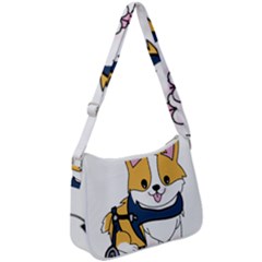 Puppy Cartoon Corgi Zip Up Shoulder Bag by Semog4