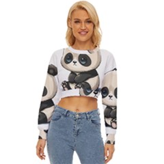 Cute Panda Bear Animal Cartoon Lightweight Long Sleeve Sweatshirt by Semog4