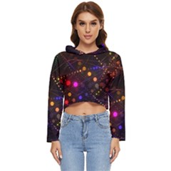 Abstract Light Star Design Laser Light Emitting Diode Women s Lightweight Cropped Hoodie by Semog4