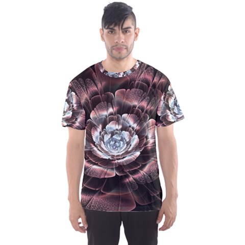 Flower Fractal Art Cool Petal Abstract Men s Sport Mesh Tee by Semog4